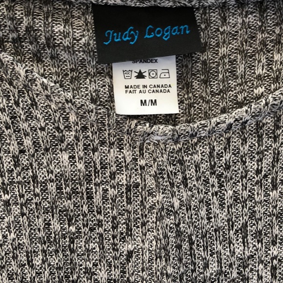 Judy Logan short sleeve grey/blk/wht top - Picture 3 of 11